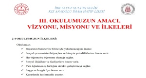 OKULUMUZUN İLKELERİ